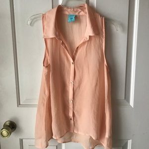 Peach - blousy button up tank